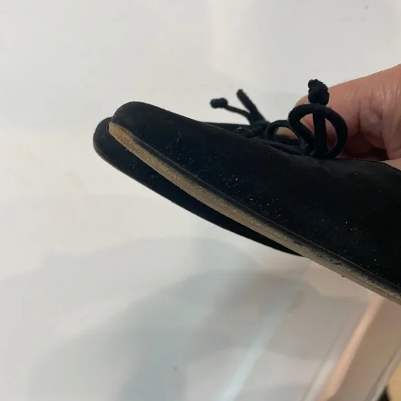 Vanessa Noel Black Suede Kitten Heel Mules - Picture 10 of 13